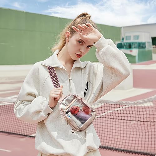 Miniatura 2 de Telena Cangurera transparente, bolsas transparentes para mujeres, bolsa transparente aprobada por estadios para conciertos con correa ajustable,