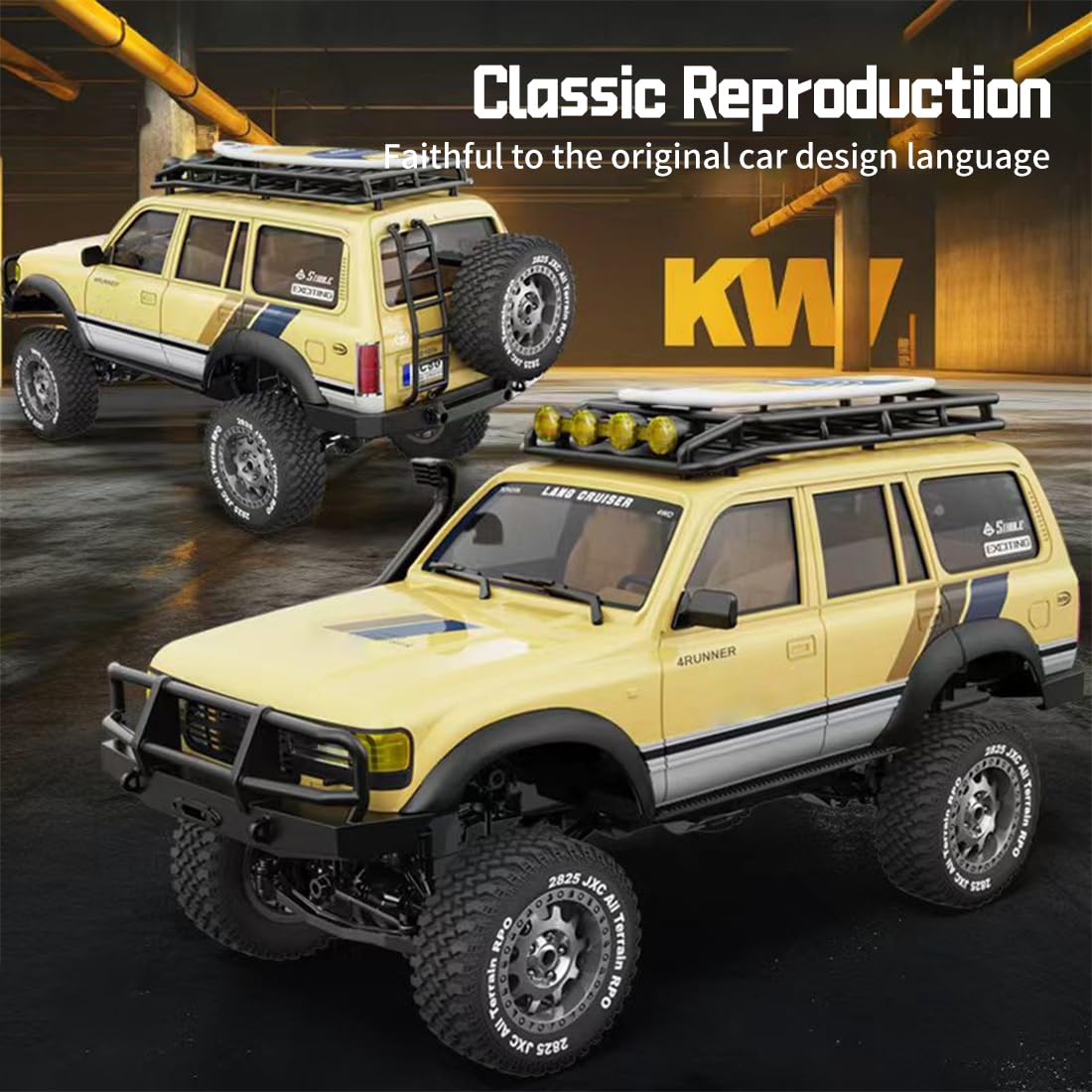 Crawler RC Crawler a escala 1/12 con motor 370 para adultos, 2.4G 4WD All-Terrain Classic Off-Road SUV diseño RC coche de escalada, para entusiastas