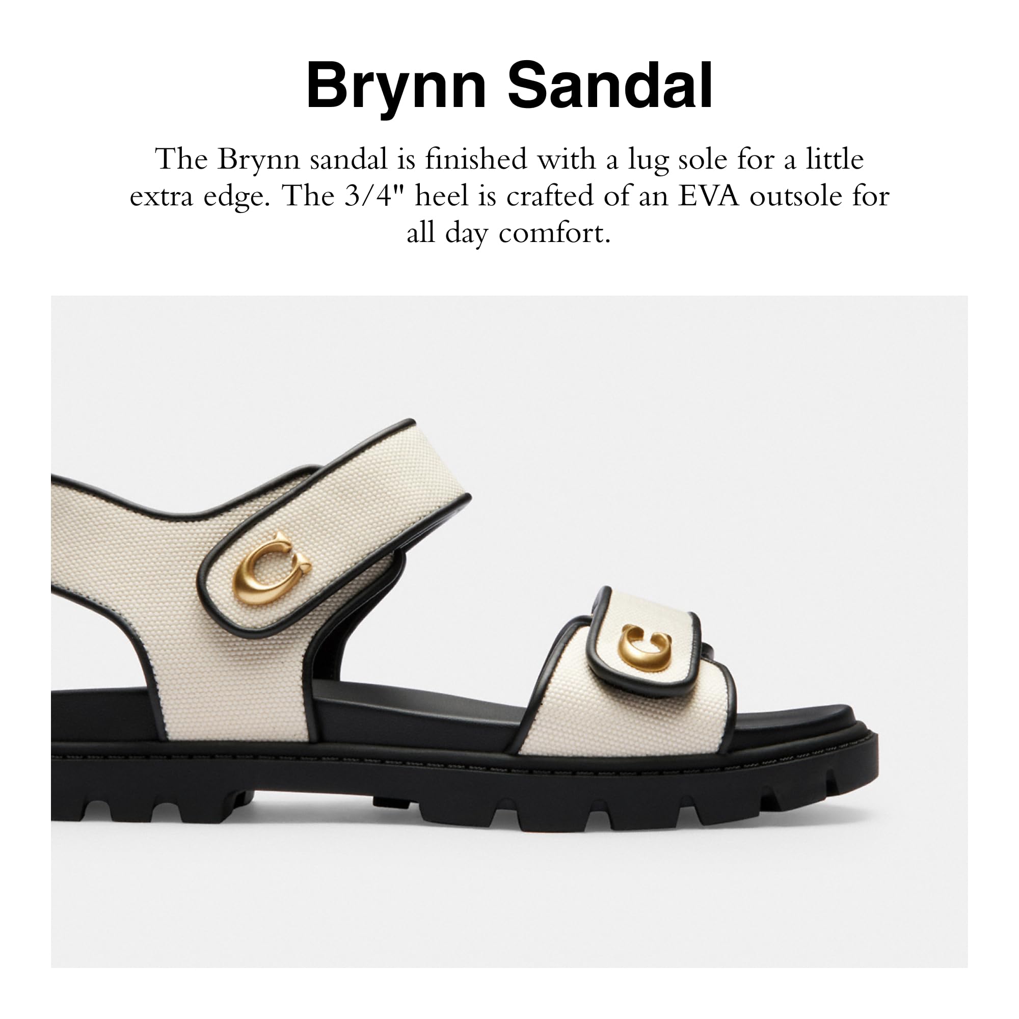 COACH Women's Brynn Sandals: Black Straw 8