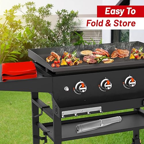 Miniatura 6 de Tapete de silicona de 28 pulgadas, resistente grado alimenticio, fundas para parrilla Blackston de 28 pulgadas, protege la plancha de insectos,