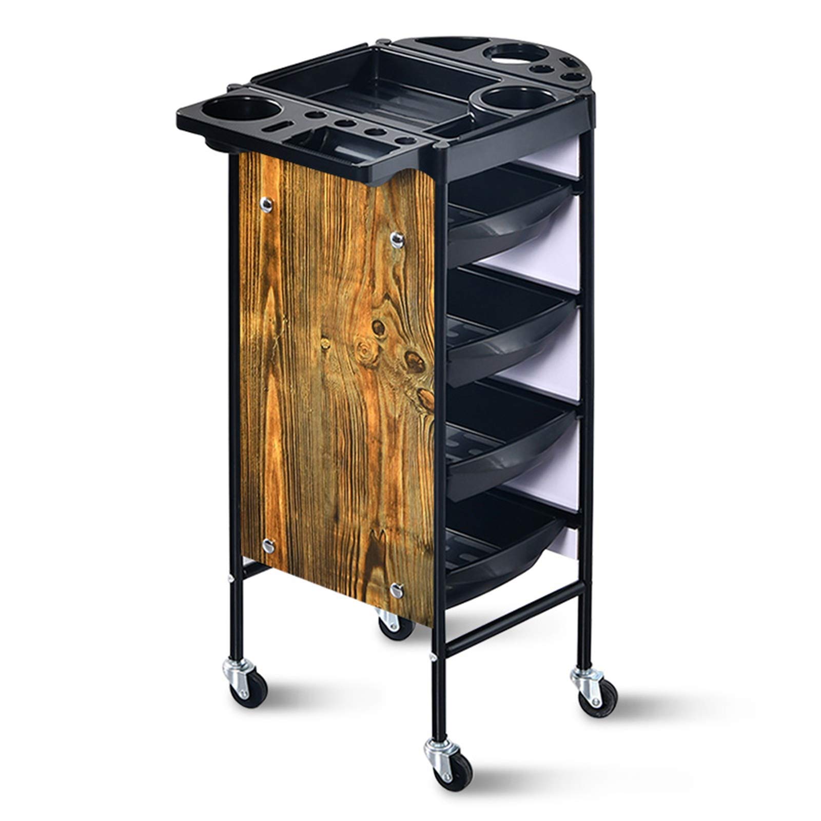 asdchZen Utility Cart Organizer Storage Trolley Service Cart Rolling Hairdresser Trolley With Wheels, 5-Shelf Hair Tool Cart For Hair Stylist & Hairdressing, 88×37×30Cm