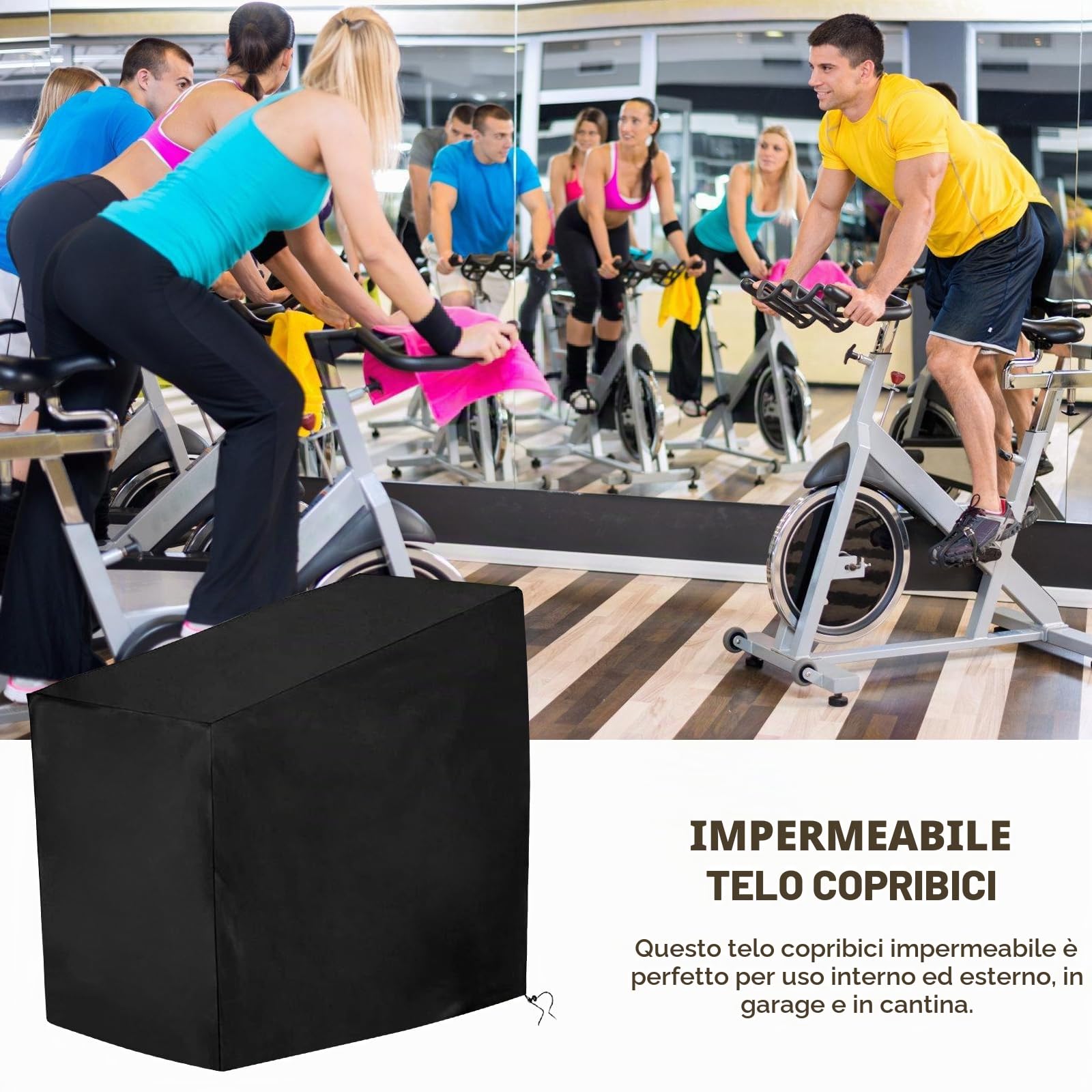 Copertura per bicicletta, impermeabile, per cyclette, impermeabile, in tessuto Oxford 210d, impermeabile, con sacchetto, per cyclette, per interni ed esterni