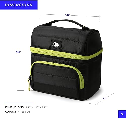 Miniatura 10 de Arctic Zone Bolsa de almuerzo aislada Ultimate Secret de alto rendimiento con 2 recipientes de alimentos a prueba de fugas y bolsa de hielo de alto
