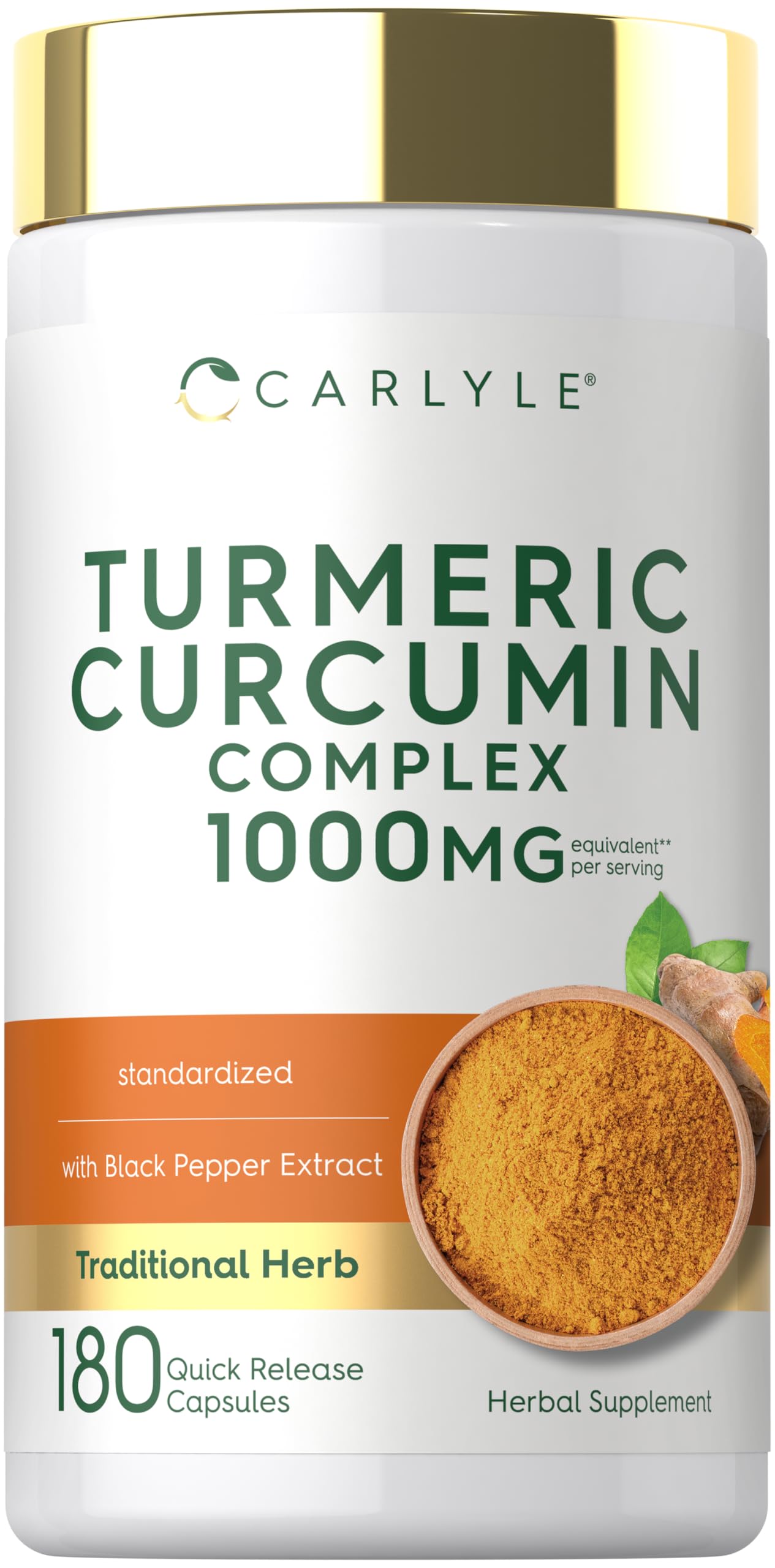 Amazon.com: Carlyle Turmeric Curcumin with Black Pepper | 180