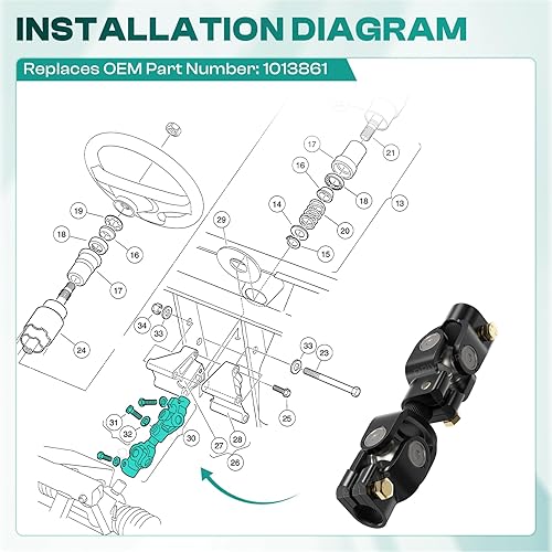 Miniatura 6 de Drive-up Club Car DS Junta de Dirección, Junta de Dirección para Club Car Ds 1984-Up Carros de Golf, Eje de Carrito de Golf Junta de Dirección
