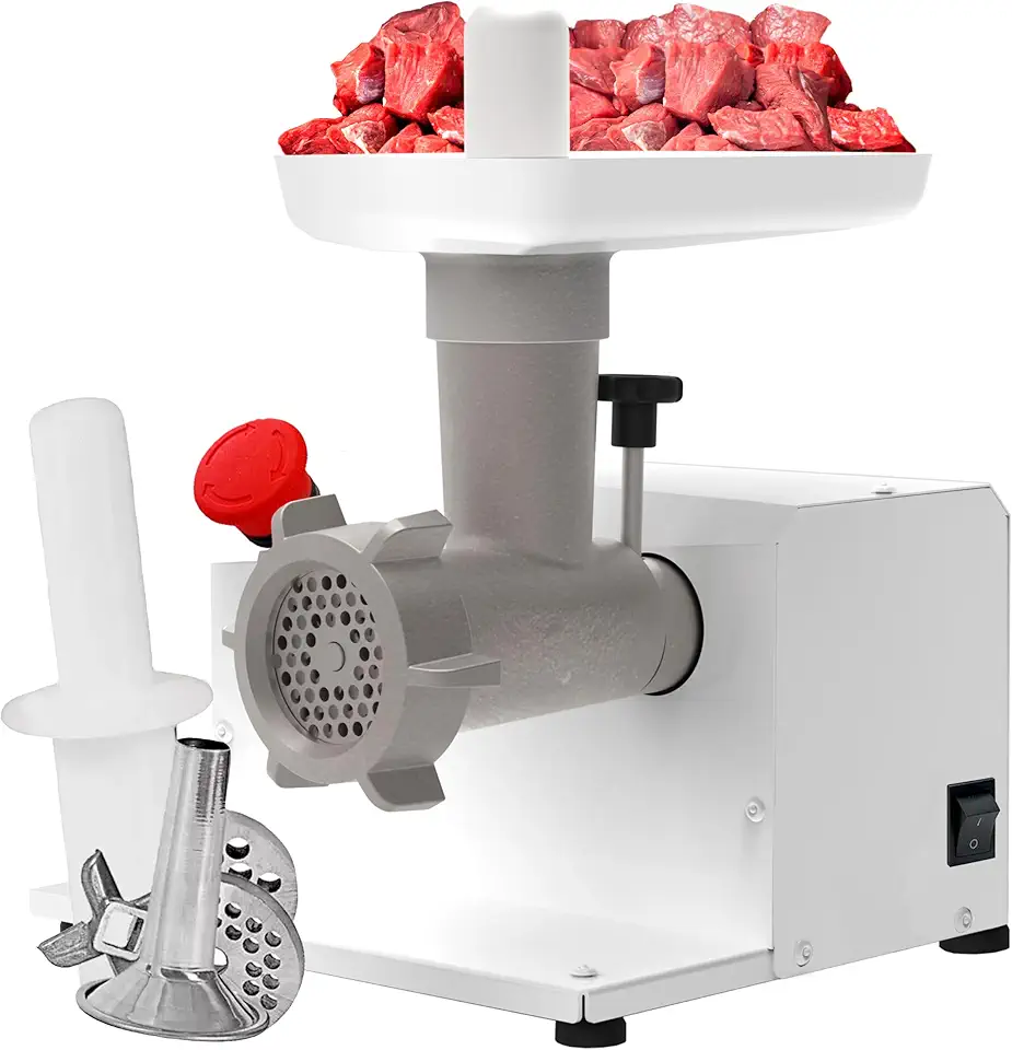 Moedor De Carne Elétrico Profissional Industrial Saro MEC Bivolt, Branco