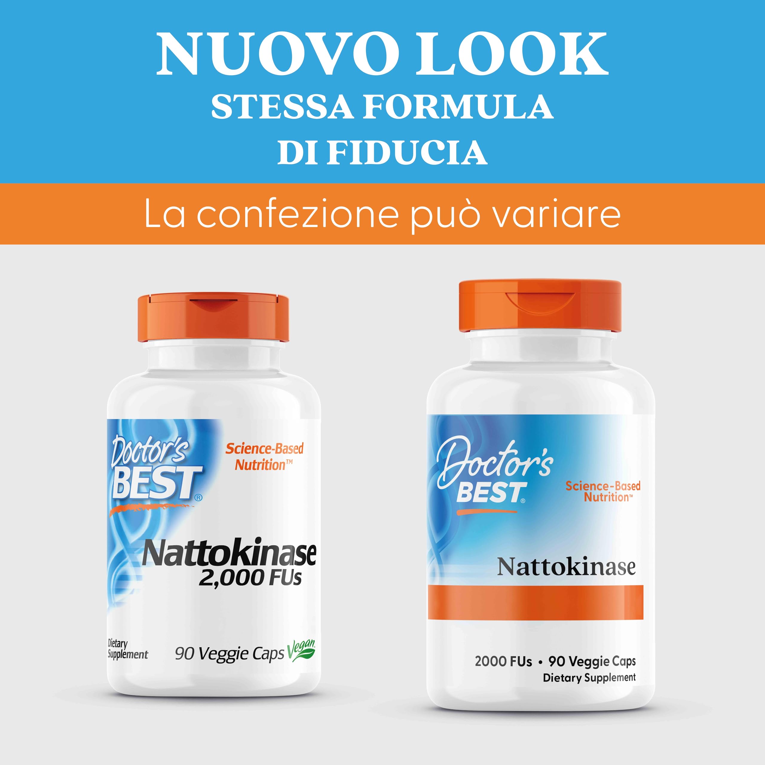 Doctor's Best Nattokinase, 2000 FU, integratore enzimatico, 90 capsule vegane, supporta la salute del cuore e la circolazione sanguigna