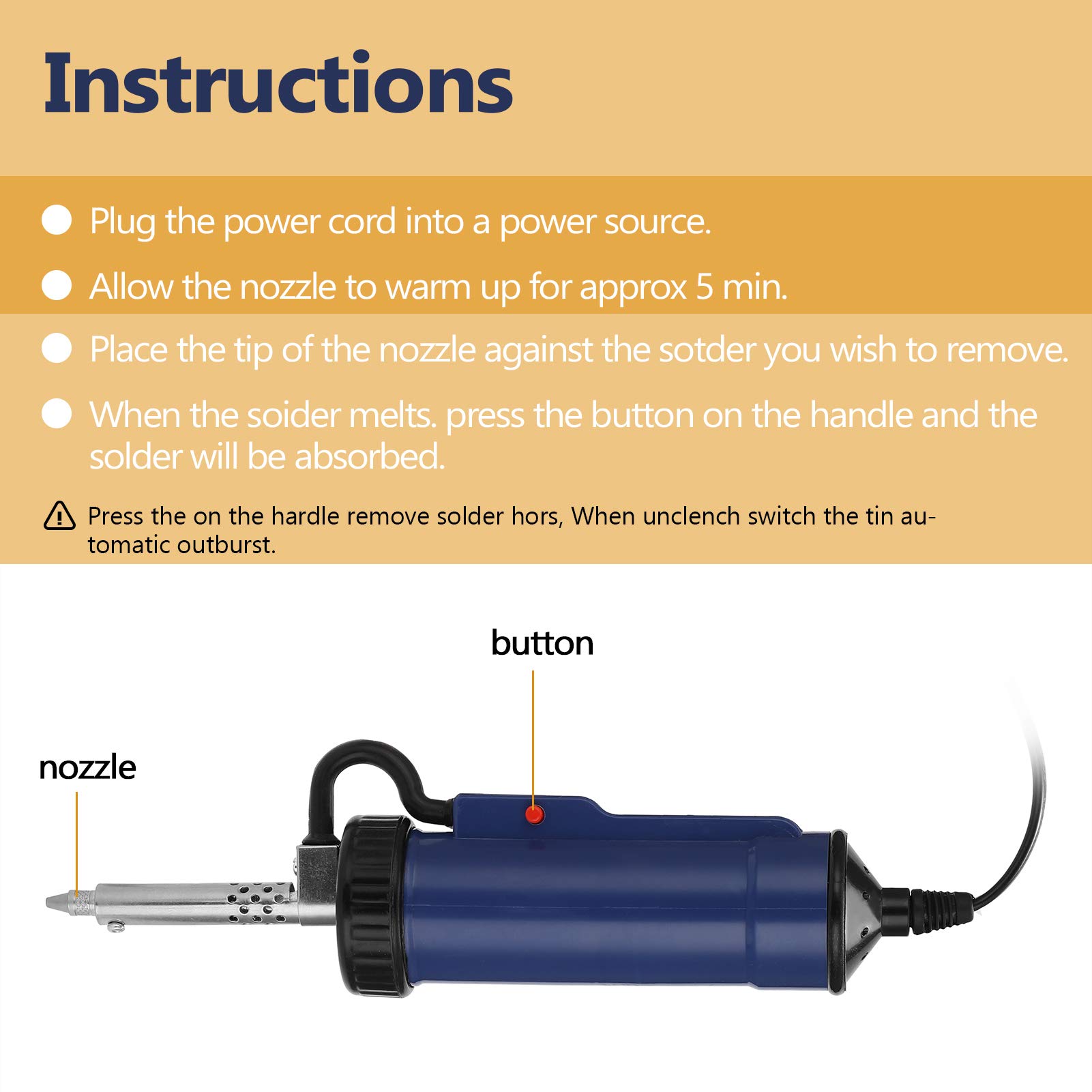 Pompe à dessouder, Weytoll 30 W ventouse à souder sous vide pour bricolage, avec 3 embouts d'aspiration à souder Ventouse à souder sous vide