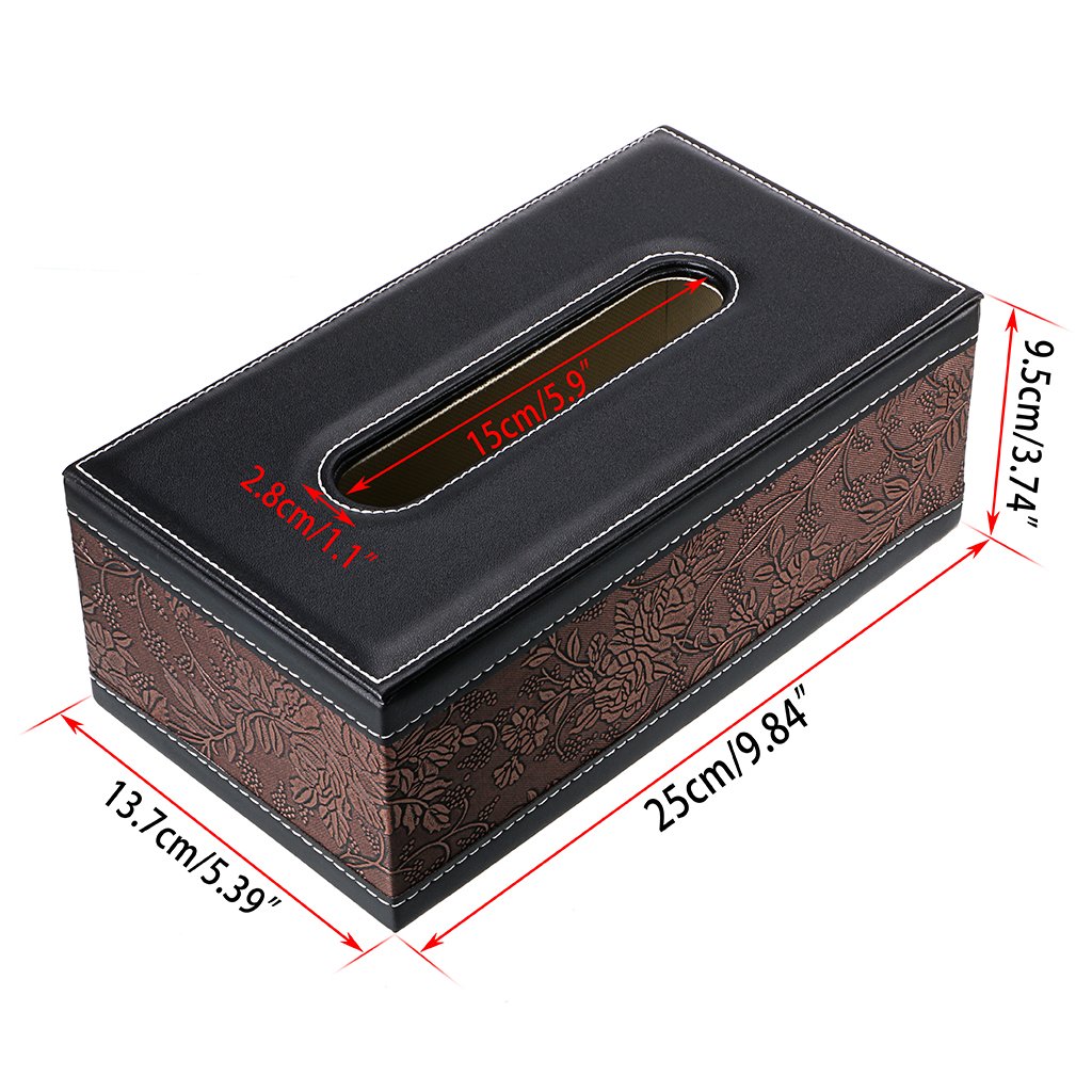 Rangement Vintage Bois Boîte à Mouchoirs Vintage SUMNACON - Motif Papillon - Bois Et PU - Format Rectangulaire Grand Décoration Salle Bain