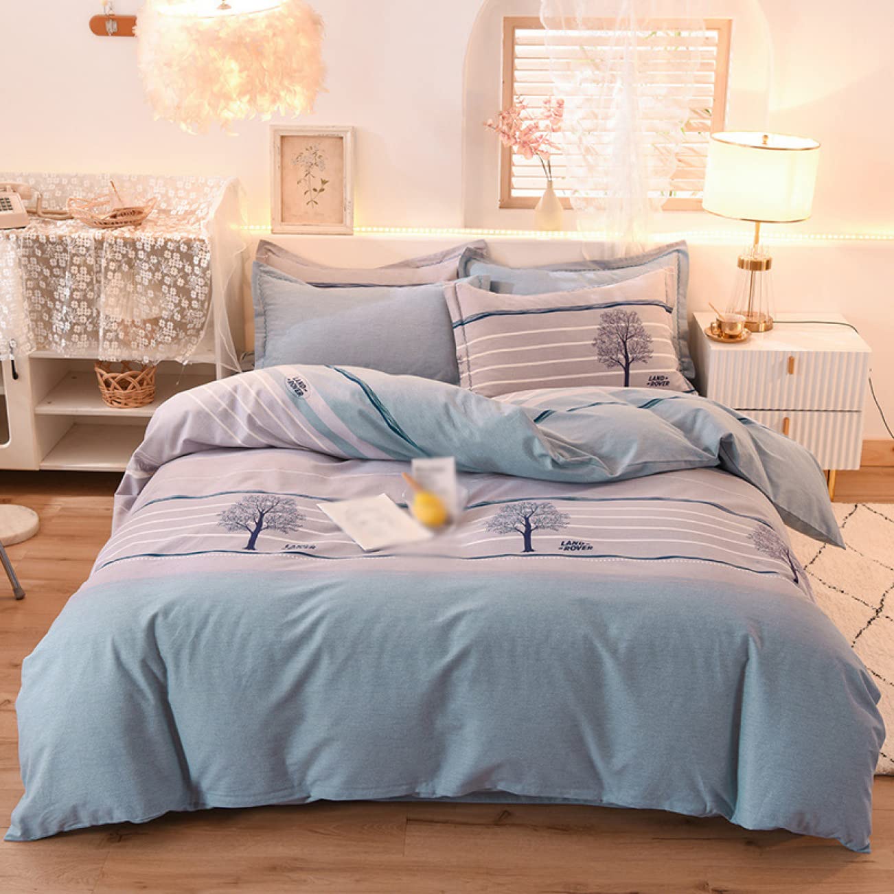 Amazon｜布団カバー 4点セット シングル 花柄2 180*220a*4 シーツ 洋式