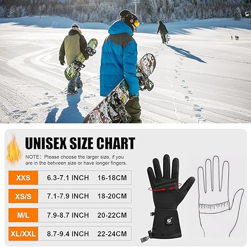 Miniatura 6 de Guantes térmicos mejorados para hombres y mujeres, guantes térmicos con batería eléctrica recargable, resistentes al viento, guantes de invierno,