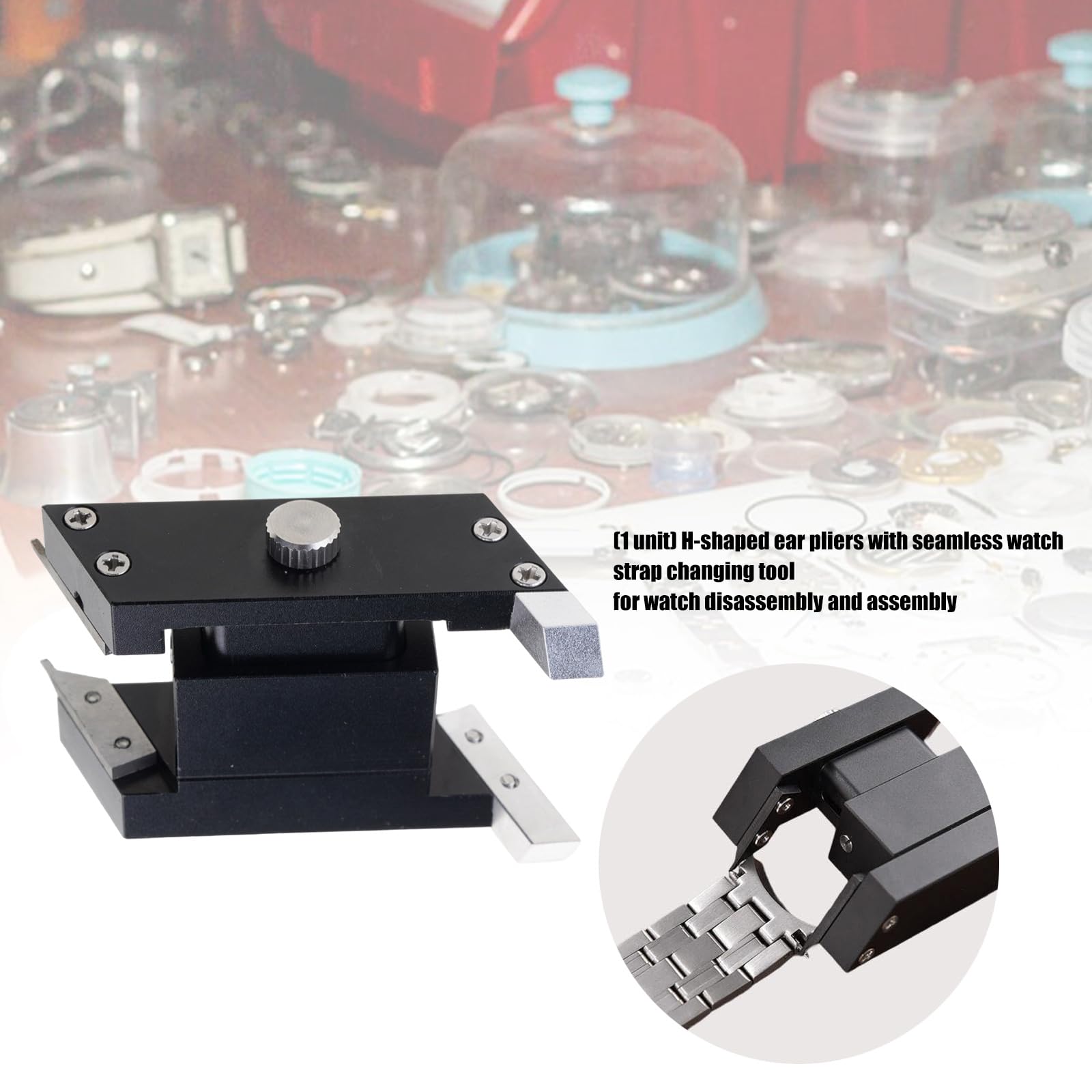 Federsteg Werkzeug für Uhrenarmband, einfache Installation, Kratzfeste Metallkonstruktion, ergonomisches Werkzeug Entfernen von Uhrenarmbändern, H Typ Feder