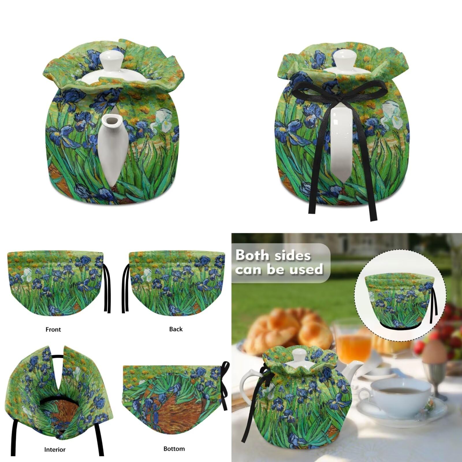 DISNIMO Irise Van Gogh Tea Cozy for Teapot Tea Pot Dust Cover Tea Cozies Set of 2, Kitchen Home Decorative Tea Cosy with Insulation Pad for Housewife, Friend, Mom