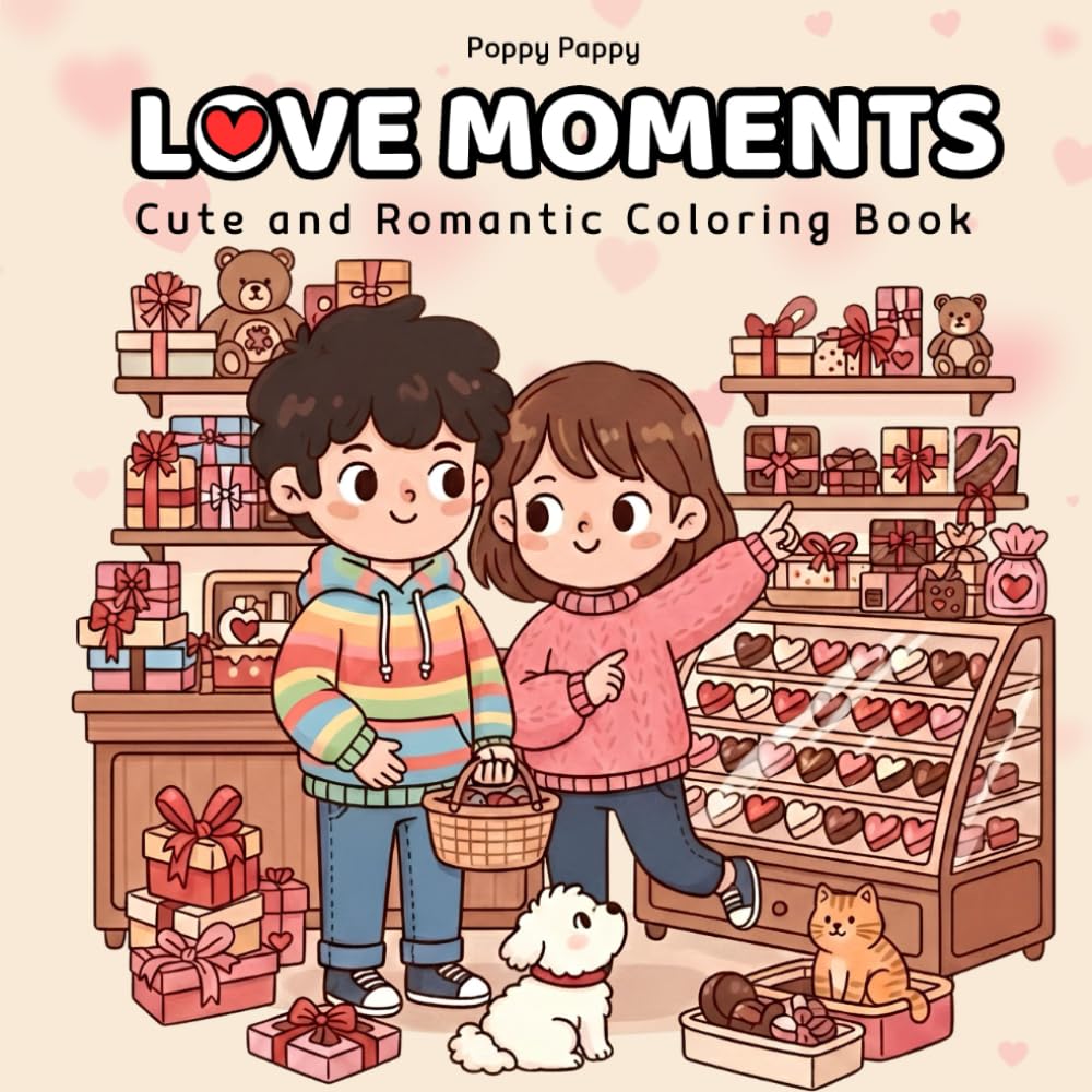 Love Moments: Coloring Book for Adults and Teens Featuring Cozy Romantic Scenes and Valentine Couple Activities.