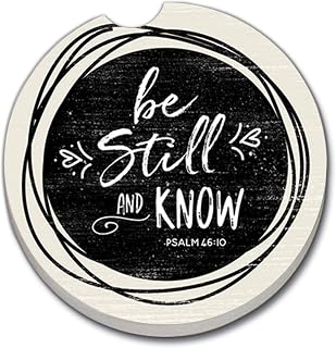 CounterArt Absorbent Stoneware Car Coaster, Be Still, Set of 2