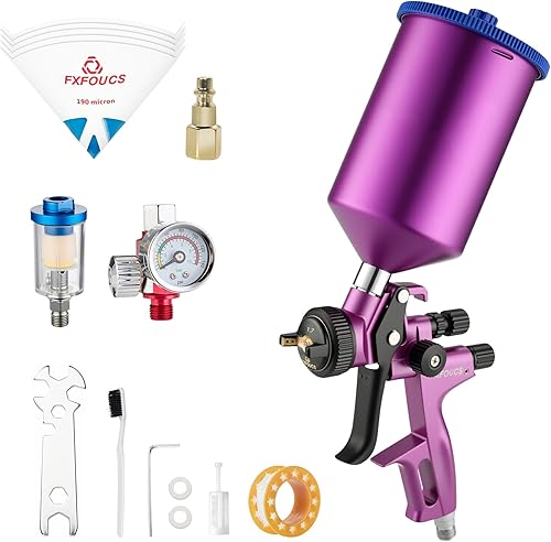 HVLP Pistola pulverizadora con boquilla de 0.067 in, pistola de pintura para automóvil, kit de herramientas premium perfecto para una amplia gama de