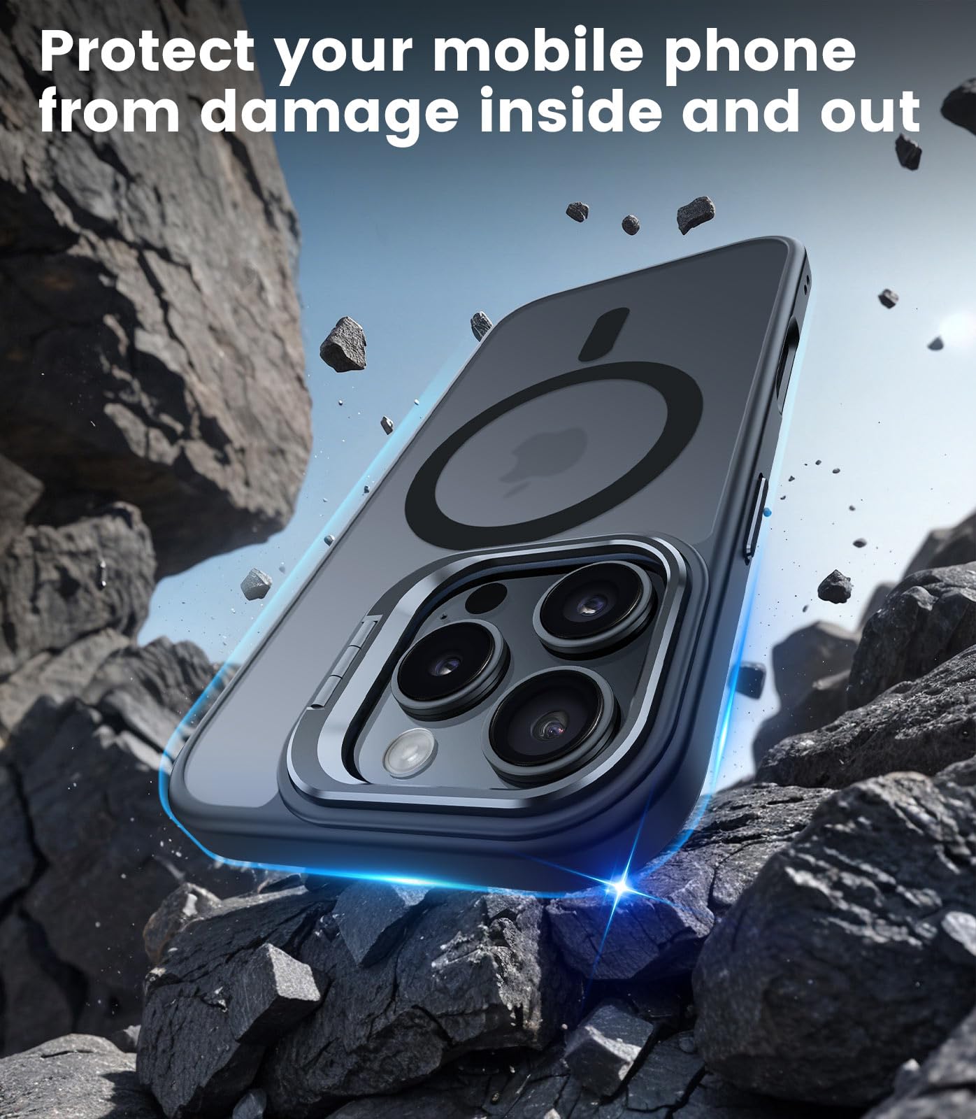 Haobobro Custodia progettata per iPhone 15 Pro con supporto, custodia