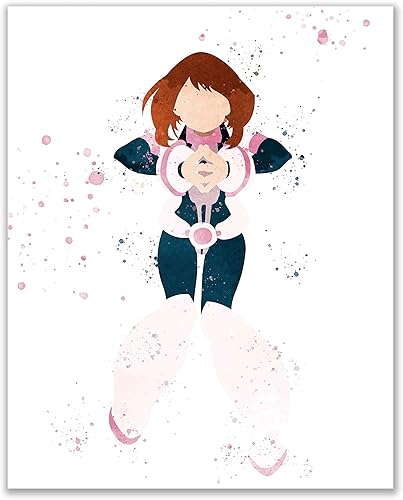 Miniatura 6 de Póster My Hero Academia - Juego de 7 impresiones de acuarela (8 x 10) de MHA anime manga decoración de pared - All Might - Deku - Shoto Todoroki -