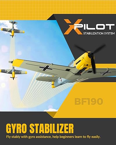 Miniatura 4 de VOLANTEXRC Avión RC, avión de control remoto de 4 canales BF109 RTF con Aileron, giroscopio, acrobacias aéreas y 3 modos fáciles de volar, avión