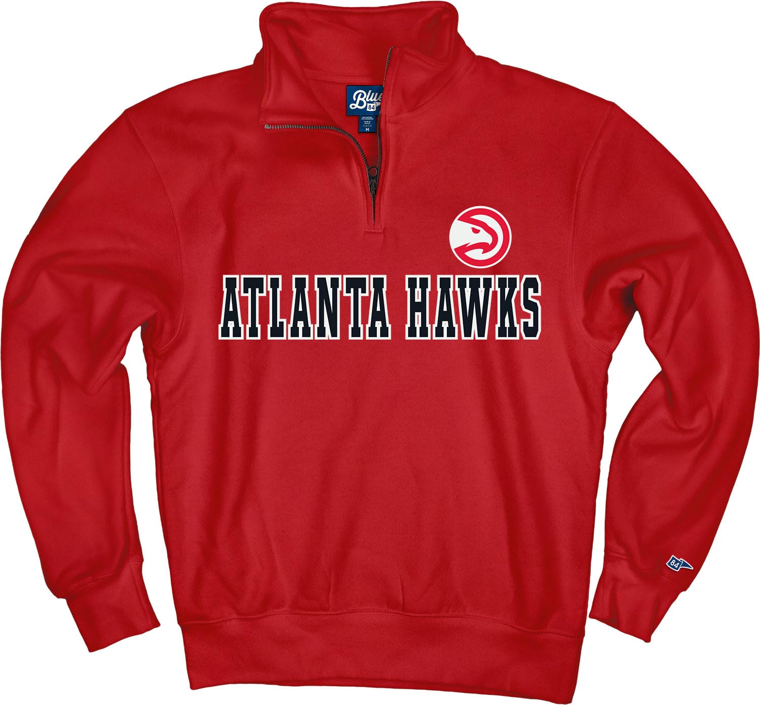 Blue 84 NBA unisex-adult Nba Officially Licensed Quarter Zip Sweatshirt Twill Embroidery
