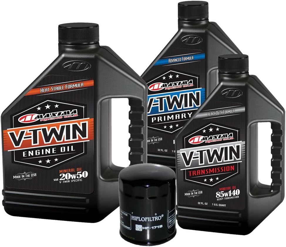 MaxHiflo VTTOCK03 Complete Engine Oil Change Kit for V-Twin Harley Davidson Twin Cam, 6 quart