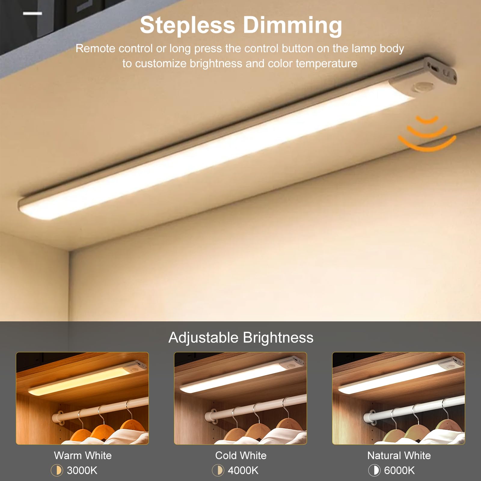 Lampe LED Comius Sharp 40 Cm - Rechargeable, Détection Mouvement, 4 Modes RGB - Cuisine, Armoire