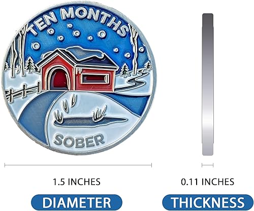 Miniatura 182 de The Achieve Mint Ficha sobria de 13 meses Chip sobrio de trece meses Regalo no AA, medallones no religiosos para hombres y mujeres que celebran