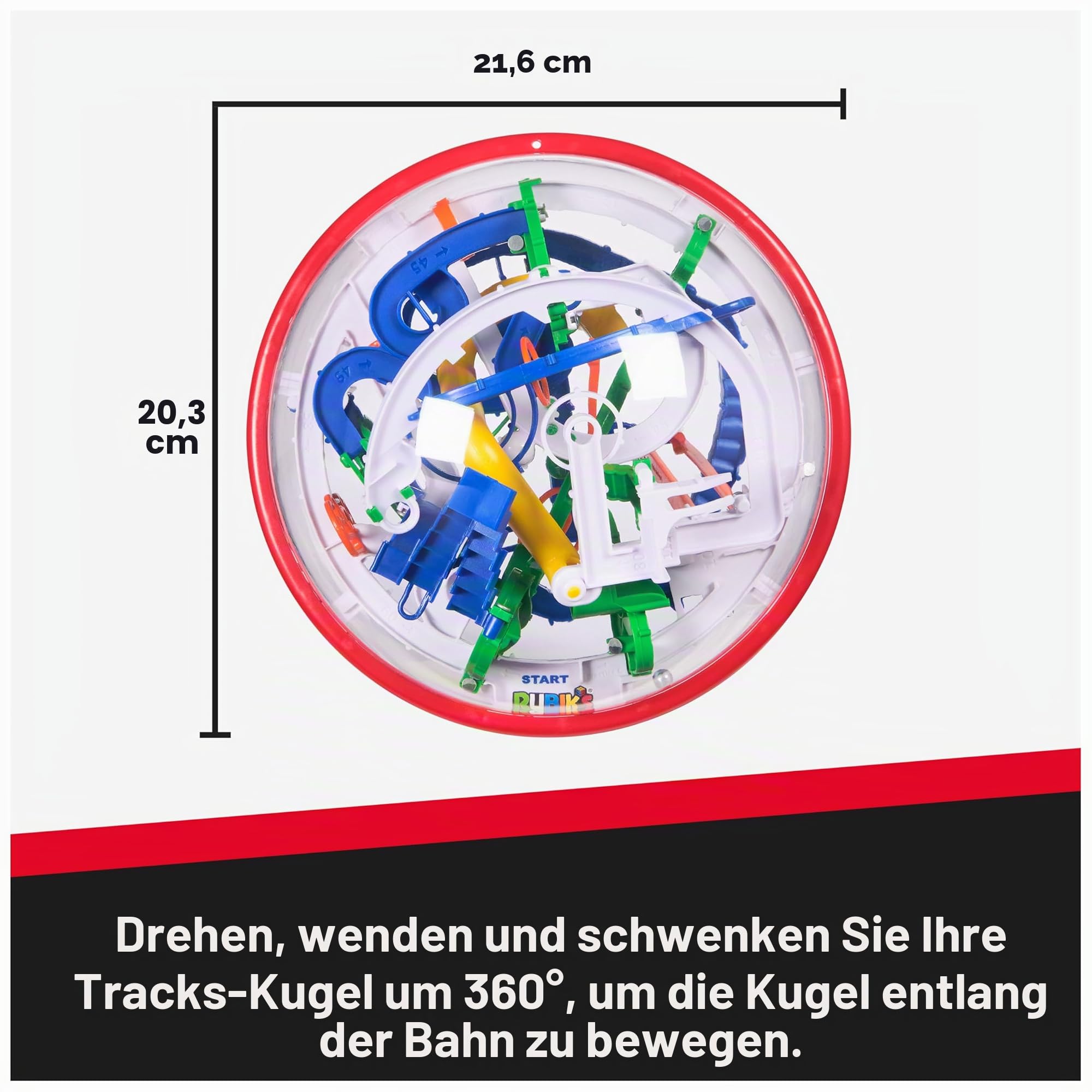 Rubik's Würfel Tracks 125, 3D-Puzzlespiel und Labyrinth mit 125 Hindernissen, entspannendes Spielzeug, das eine Herausforderung für den Geist darstellt, für Kinder ab 8 Jahren