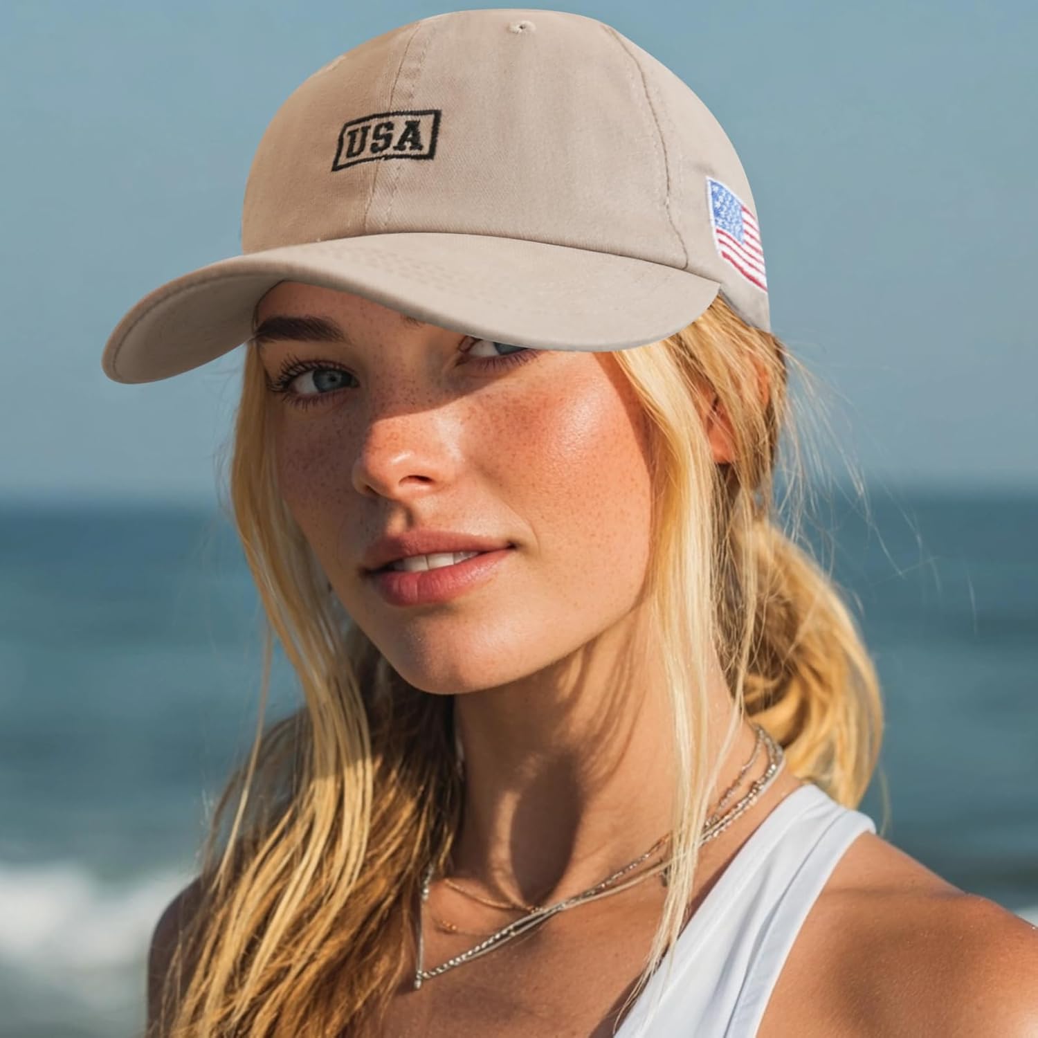 American Flag Patriotic Baseball Cap | Embroidered USA Flag 100% Cotton Adjustable Hat for Men & Women - Image 6