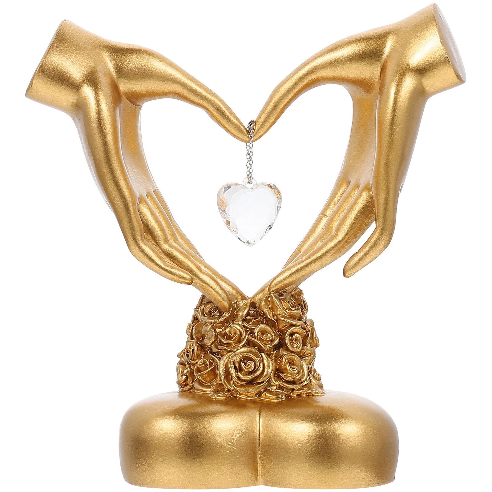 Herzfigur aus Harz mit Anti Rutsch Boden Hochzeit Dekofigur für Valentinstag Jubiläumsgeschenk und Wohnaccessoire