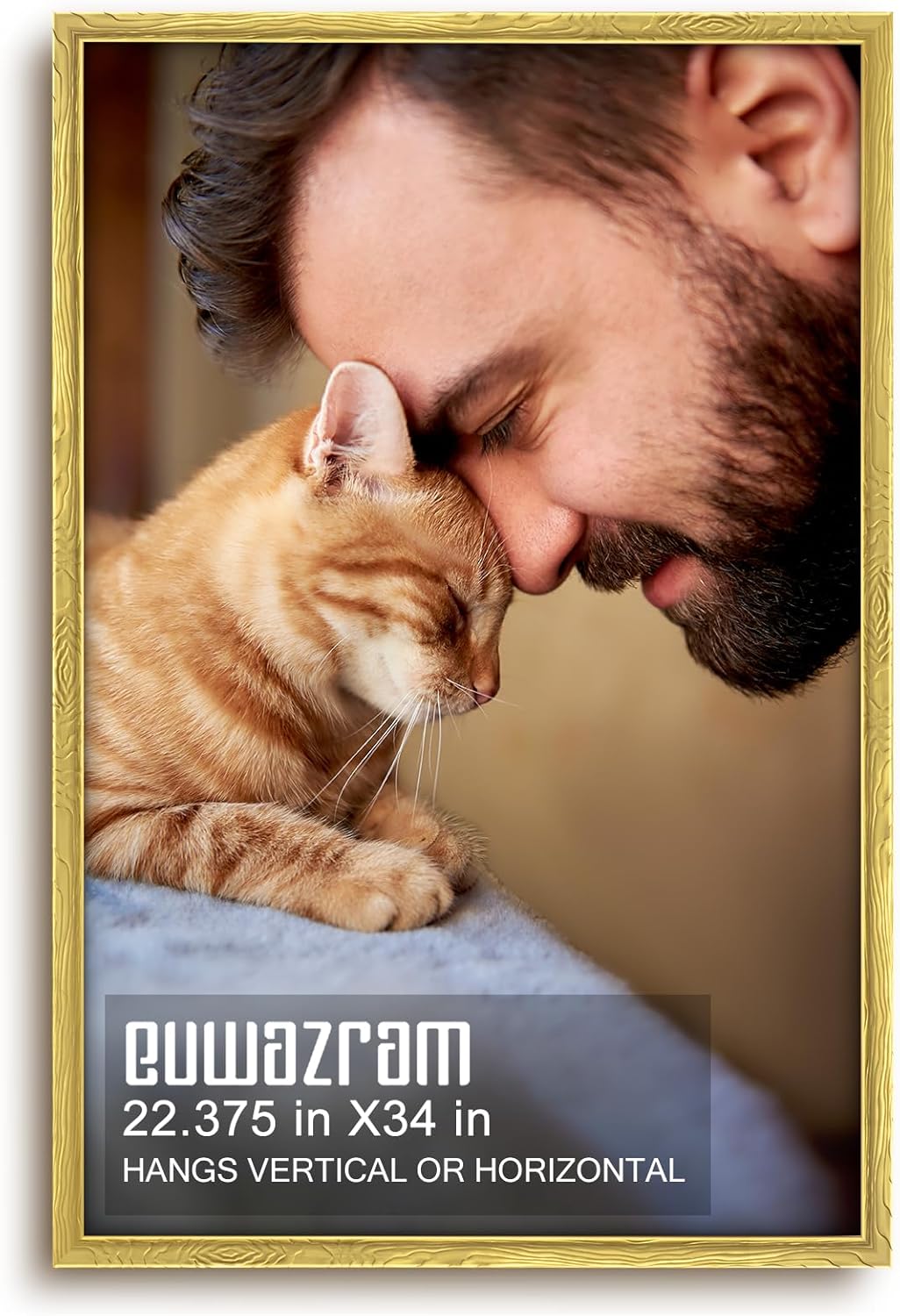 ornate gold 22.375x34 frame - single frame, 22.375 x 34 poster frame for artwork, puzzles, photos and movie posters picture frames 22.375 x 34"