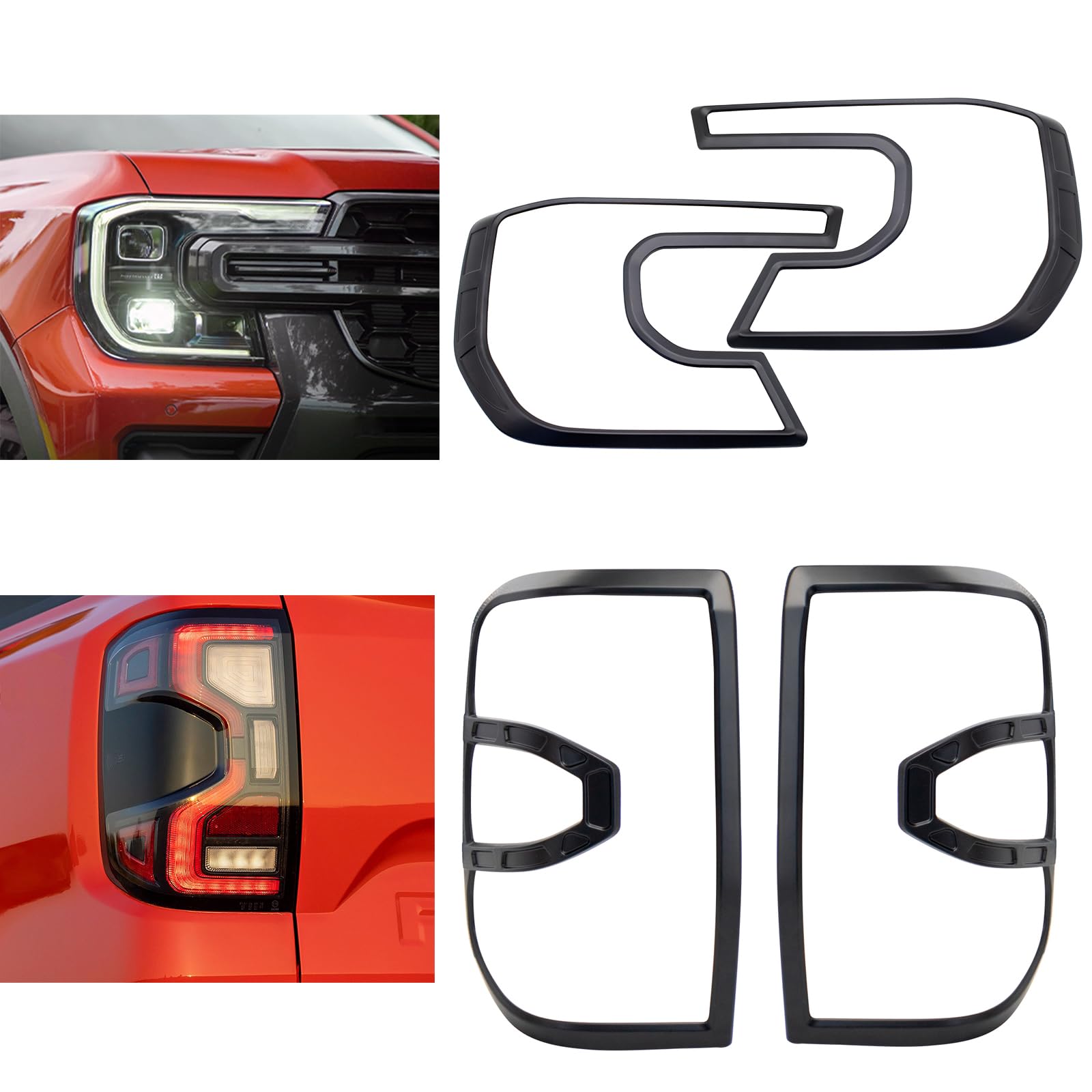 Coprisedili per fari e fanali posteriori per Ford Ranger T9 2023-2024-2025 Wildtrak Raptor Wildtrak X Limited Platinum, set di protezione dalla luce