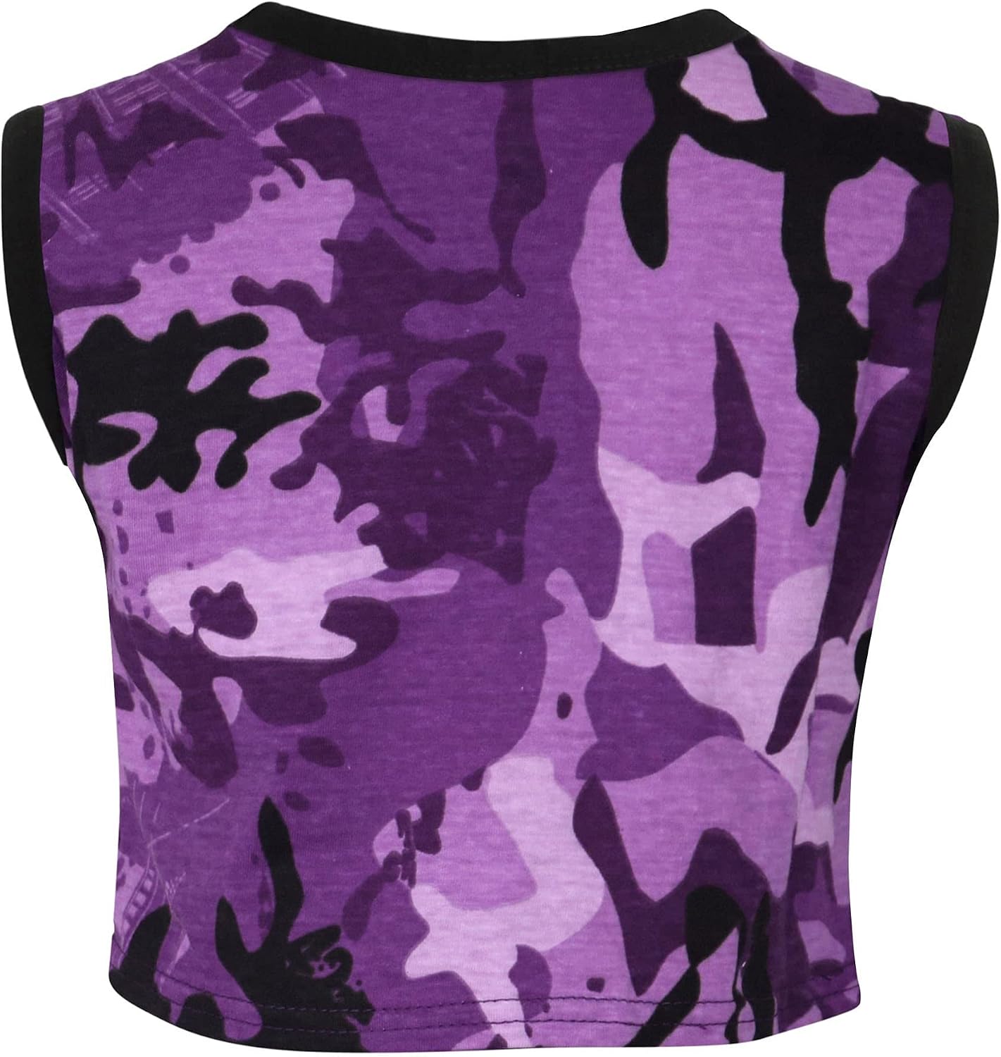 A2Z 4 Kids Girls Crop Top Shorts Set Contrast Taped Trendy Lightweight - Shorts Set 480 Camo Purple 13