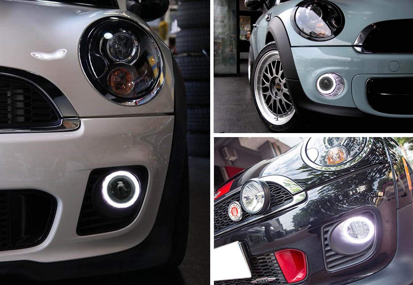 iJDMTOY LED Halo Ring Fog Light Kit For MINI Cooper R55/R56/R57/R59/R60/R61 image 5