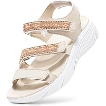 FitVille Wide Sandals for Women with Comfortable Arch Support Lightweight Summer Outdoor Orthopedic Womens Wide Sandals with Adjustable Strap for Plantar Fasciitis and Swollen Feet