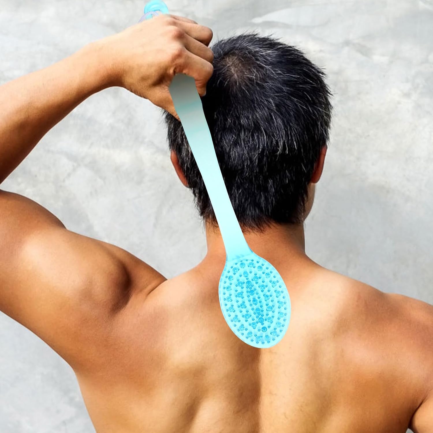 Toyvian Long Handle Shower Brush with Soft Bristles Body Scrubber for Exfoliating and Back Washing Versatile Bath Brush for Wet and Dry Use for Men and Women