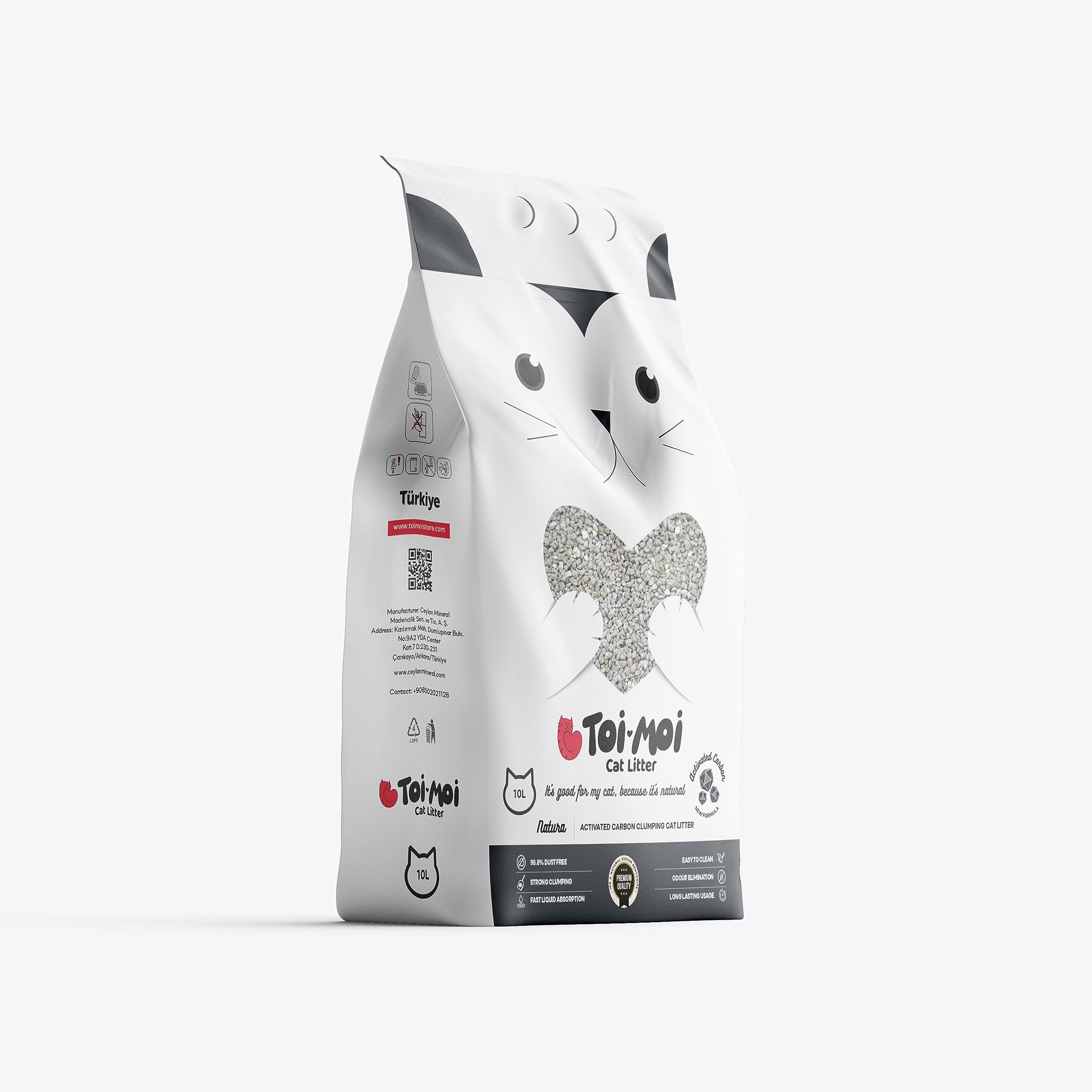 Toi Moi Aktif Karbonlu Sodyum Bentonit Kedi Kumu 10 L