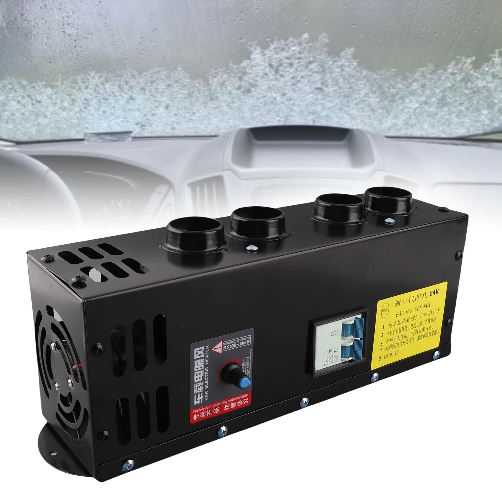Garosa Grzejnik o Zmiennej Częstotliwości DC24V 800 W, Bezstopniowo Regulowany Przenośny Grzejnik pomieszczeń z 4 Wylotami Powietrza i Szybkim Ogrzewaniem do Miejsca Pracy lub Miejsca Pracy