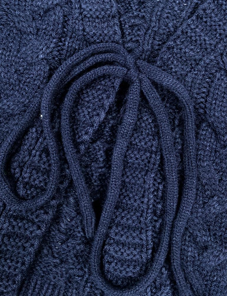 Kinghua Tie Front Cardigan for Women Fall Winter V Neck Cable Knit Cropped Cardigan Sweaters Cute Bow Tops - Image 4