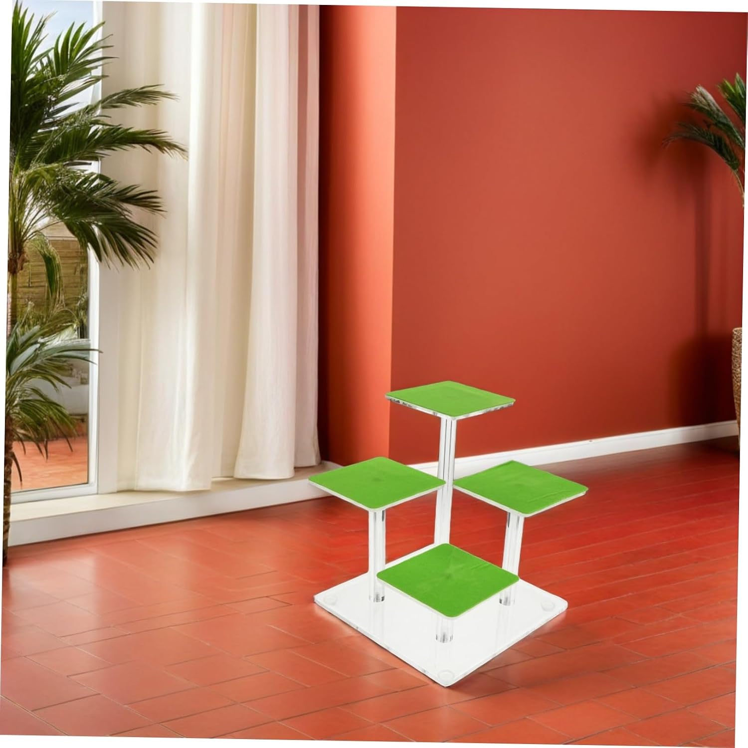 Ciieeo Acrylic Reptile Decor with Multilevel Climbing Platforms and Basking Rock for Lizards and Snakes, Realistic Habitat Design with Stable Structure Support, Expands Activity Space