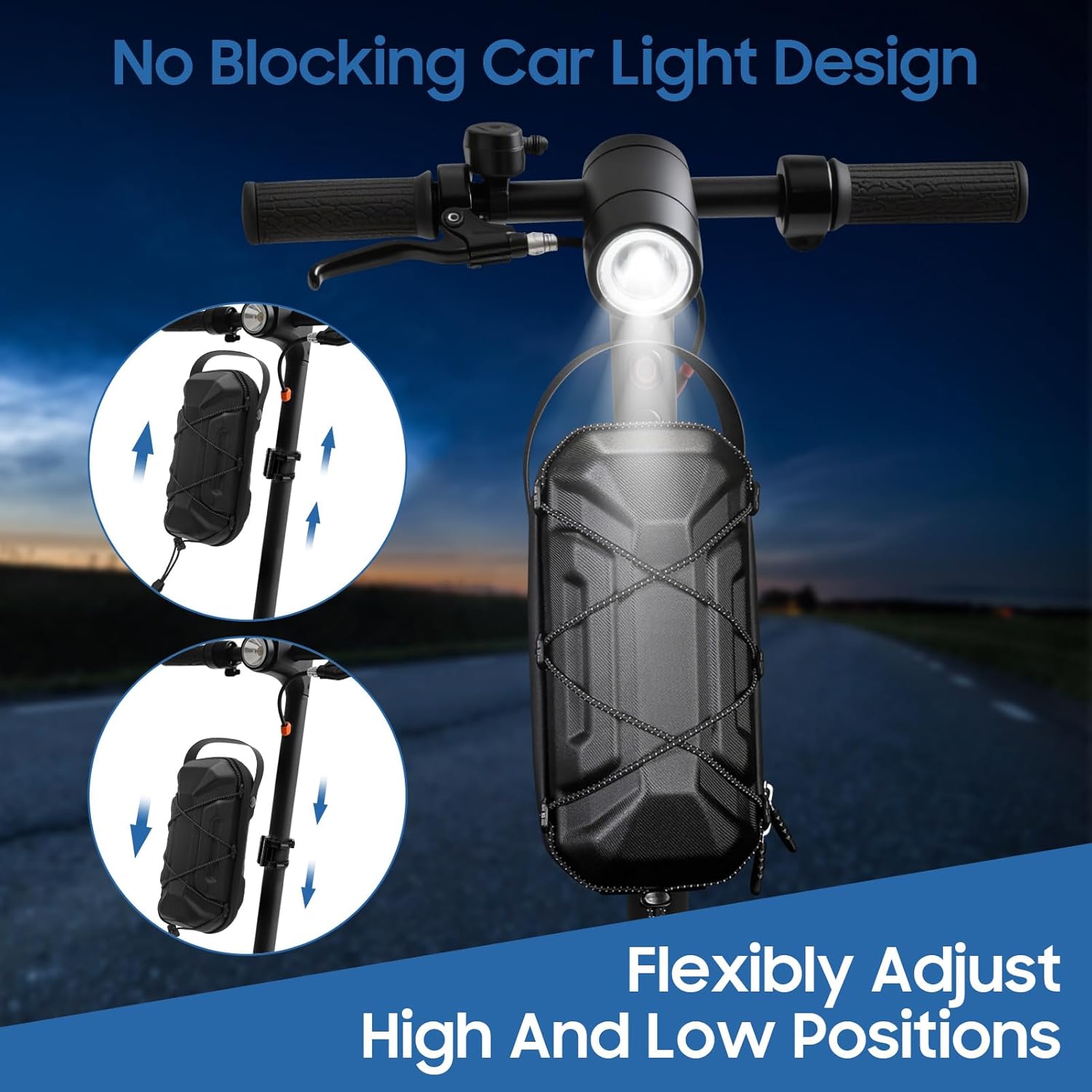 Electric Scooter Bag Storage,Quick Release & Inatallation,EVA Hardshell Scooters Storage Bag with Multicolor Drawstrings for Electric Scooter, Bikes,Ninesbot and NIU (2L)