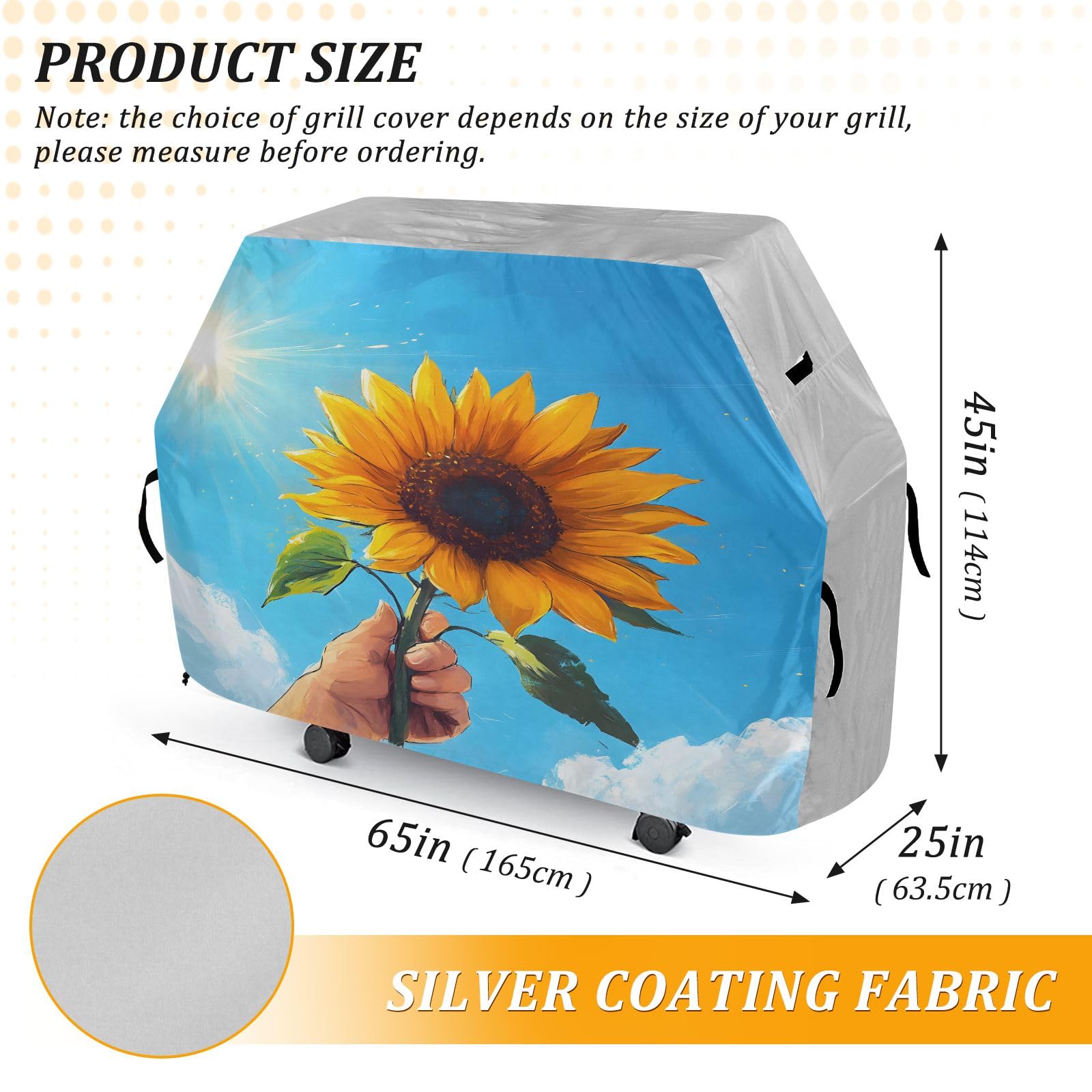 Copertura per barbecue di alta qualità, impermeabile, resistente allo sbiadimento, resistente, adatta per griglie fino a 25 in Sunfluwer Sky