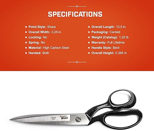 Miniatura 5 de Crescent Wiss W22N - Tijeras industriales con mango doblado de 12 pulgadas