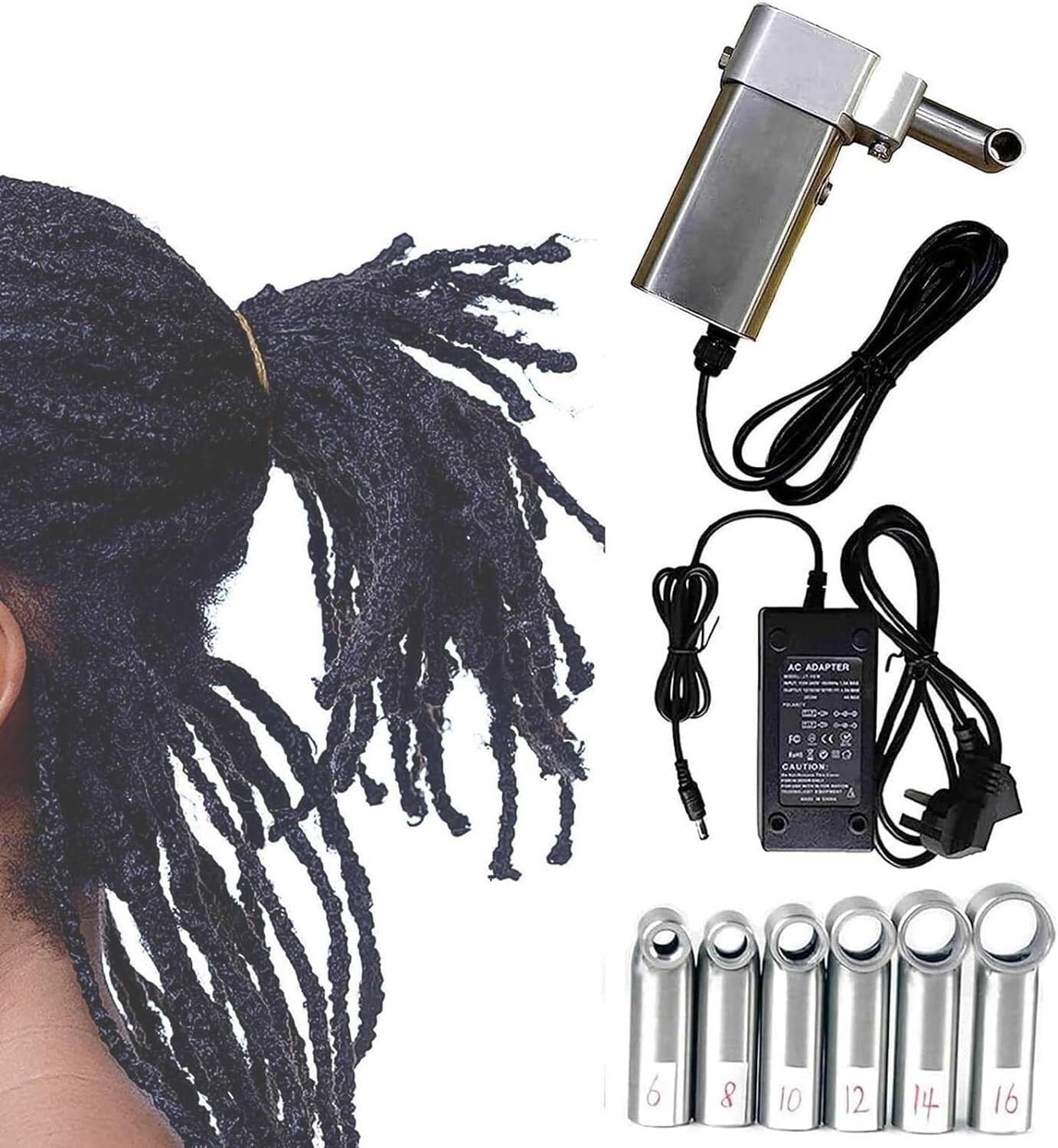 EPANO LXXW Máquina de rastas Máquina eléctrica for rastas, máquina for Hacer Trenzas de Ganchillo con rastas de Mano con 20 Agujas de Ganchillo automáticas para Trenzas Sintéticas/Reparadoras