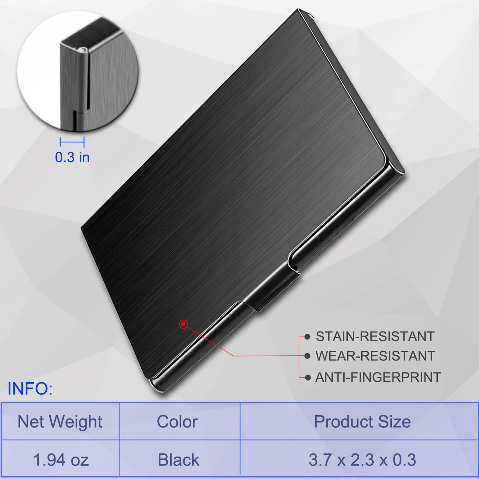 Pocket Business Card Holders DMFLY Business Card Holder, Slim Business Card Case For Men & Women, Pocket Metal Card Case, Professional Stainless Steel Business Card Holders, Purse Name Card Holder, Buckle Style