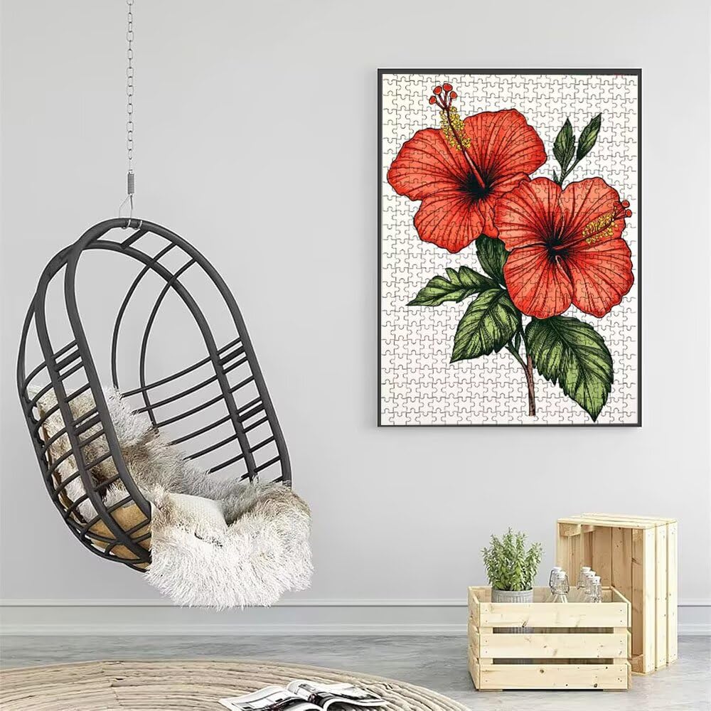 Puzzle 3000 elementów, puzzle dla dorosłych czerwone kwiaty artystyczne puzzle, gra puzzli, drewniane układanki, niemożliwe klasyczne układanki, do gry edukacyjnej wyzwanie zabawki, układanki rodzinne