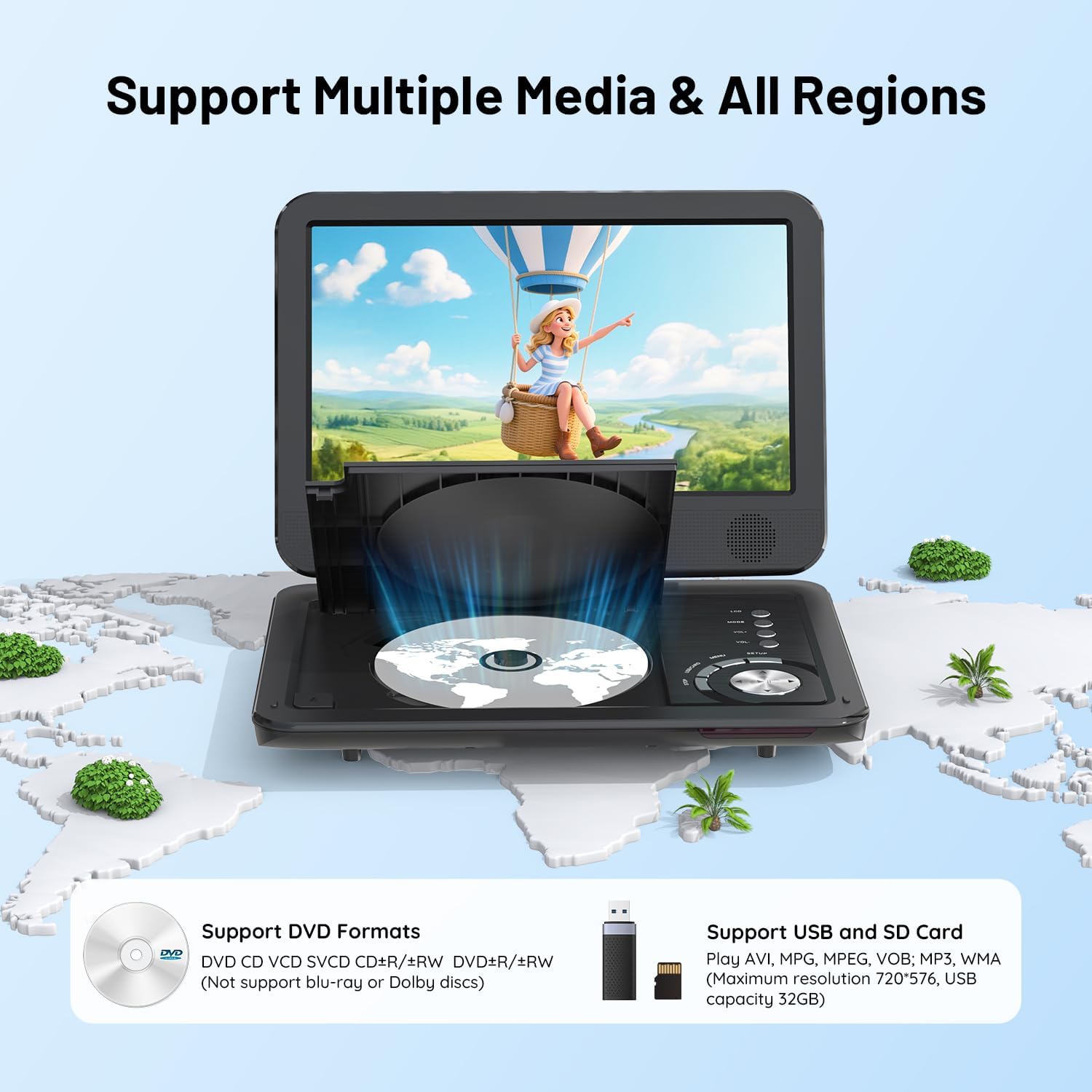 ieGeek Portable DVD Player remote control