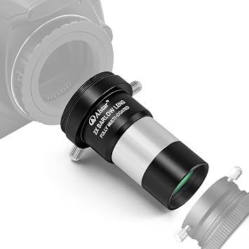 Alstar 2X Barlow Lens, 1.25" for Telescope Eyepiece with M42 T Thread Metal | Multi Coated Lens, High-Contrast Views, T/T2M42x0.75mm Male Thread for T/T2 Connectors, Telescope Accessory for Planets