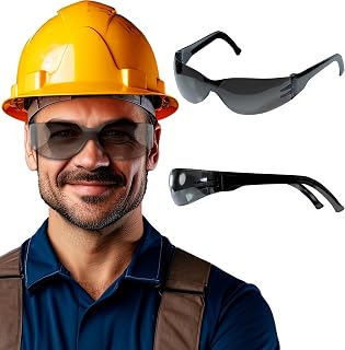 ABC PACK & SUPPLY Gradient Gray Anti Fog Safety Glasses for Men & Women. Pack of 12 Unisex Scratch Resistant Wrap Around Protective Eyewear Safety Goggles. Lightweight & Durable Protective Eyewear