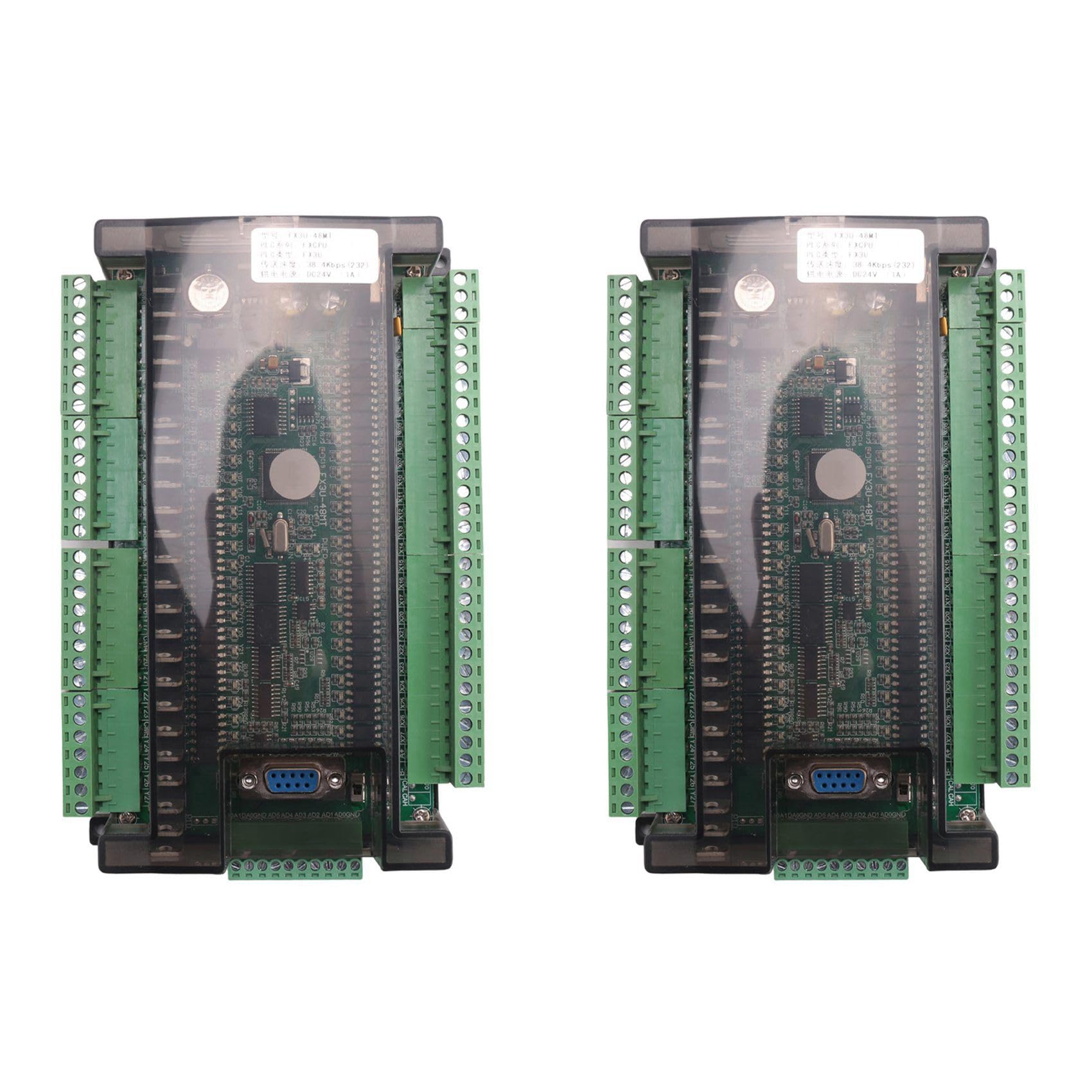 Jnchdghwa As Shown 2X Plc Industrial Control Board Module Fx3u-48Mt Programmable Logic Controller 24 Input 24 Output 24V 1A